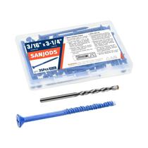 Parafuso De Ancoragem De Concreto Azul 3/16" 1/4" Cabeça Plana Para Alvenaria, Tijolo, Bloco,