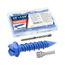 Parafuso De Ancoragem Hexagonal Azul 316 De 14 Polegadas Para Alvenaria, Tijolo, Bloco, Cimento E Parafuso De Ancoragem Hexagonal Azul 316 De 14 Polegadas Para Alvenaria, Tijolo, Bloco, Cimento E