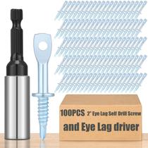 Parafuso de ponto de perfuração autorroscante Eye Lag 100 unidades mais chave Parafuso de ponto de perfuração autorroscante Eye Lag 100 unidades mais chave