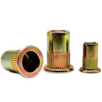 Parafuso De Rebitagem De Cabeça Plana Em Aço Carbono, Inserto De Parafuso Rivnut Nutsert M3 M4 M5 M6