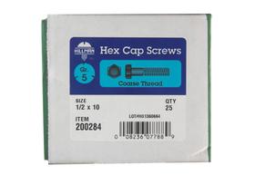 Parafuso de tampa hexagonal Hillman 1,3 cm x 25,4 cm em aço zinco, pacote com 25 unidades