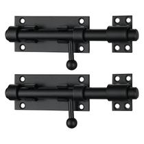 Parafuso deslizante Gate Latch JQK preto em aço inoxidável 304, pacote com 2 unidades Parafuso deslizante Gate Latch JQK preto em aço inoxidável 304, pacote com 2 unidades