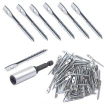 Parafuso Eye Lag em aço carbono galvanizado eforsit de 5 cm com chave Parafuso Eye Lag em aço carbono galvanizado eforsit de 5 cm com chave