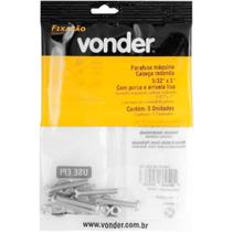 Parafuso Fenda Máquina Cabeça Redonda 4x25,4mm 5 Peças Vonder