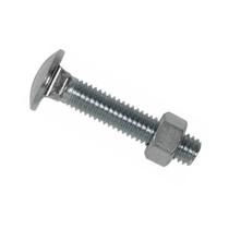 Parafuso Francês 3/16x3/4 Com Porca Zincado Branco Parafuso Francês 3/16x3/4 Com Porca Zincado Branco