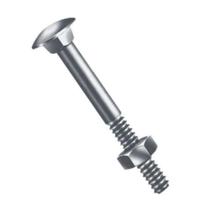 Parafuso Francês 3-8x4 Zincado Com Porca Sextavada - Aço Baixo Carbono