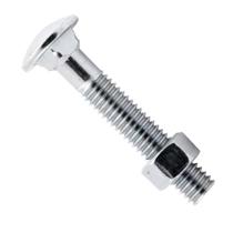 Parafuso Francês 5/16x1 Com Porca Zincado Branco Parafuso Francês 5/16x1 Com Porca Zincado Branco