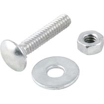 Parafuso Francês Zincado, 3/8" x 1.1/2", com Porca e Arruela, Cartela com 2 Conjuntos, Vonder