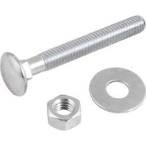 Parafuso Francês Zincado, 5/16" x 2.1/2", com Porca e Arruela, Cartela com 2 Conjuntos, Vonder OstenVonder