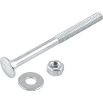 Parafuso Francês Zincado, 5/16" x 4", com Porca e Arruela, Cartela com 2 Conjuntos, Vonder