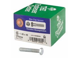 Parafuso hexagonal de aço zincado Hillman M6-1,00 mm x 40 mm, pacote com 50