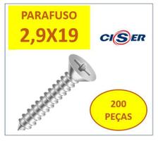 Parafuso Inox 2,9X19 Atarraxante Phillips Cab/Chata 200 Pçs