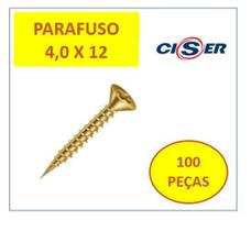 Parafuso Madeira Chata Phillips 4,0 x 12 - Fixer 100 peças