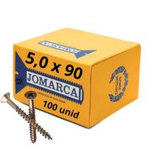 Parafuso Madeira Chipboard Philips Chata JOMARCA 5,0 x 90 com 100 pçs Parafuso Madeira Chipboard Philips Chata JOMARCA 5,0 x 90 com 100 pçs