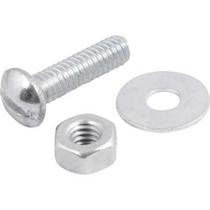Parafuso máquina zincado cabeça redonda 1/4"x1.1/2" c/ porca e arruela lisa
