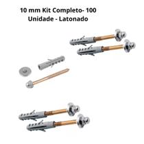 Parafuso P/ Vaso Sanitário 10mm Kit Completo 100 Un Latonado Parafuso P/ Vaso Sanitário 10mm Kit Completo 100 Un Latonado