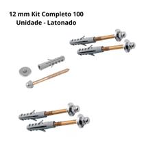 Parafuso P/ Vaso Sanitário 12mm Kit Completo 100 Un Latonado Parafuso P/ Vaso Sanitário 12mm Kit Completo 100 Un Latonado