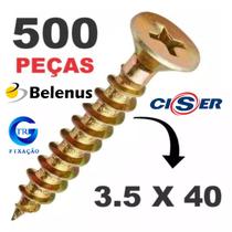 Parafuso para Madeira 3.5x40mm Cabeça Chata Phillips 500 unidades