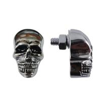 Parafuso Para Placa De Moto Par Crânio Metal Caveira Modelo Grande Personalizada Banho Níquel Máxima Resistência Não Enferruja Estilo Motoqueiro
