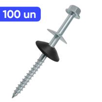 Parafuso Para Telha Fibrocimento 5/16x110 kit com 100un Fixação De Telhas