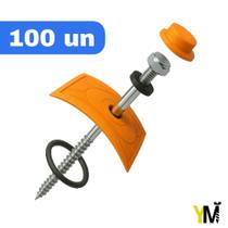 Parafuso Para Telha Pvc Sextavado Kit Terracota com 100un Vedação E Fixação De Telhas 5,5x62mm