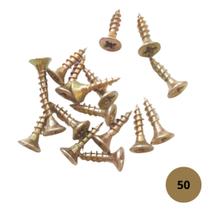 Parafuso philips Bicromatizado cabeça chata 4mm x 16mm 50 unidades
