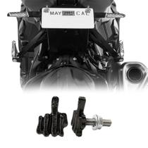 Parafuso Placa Universal Dedo Do Meio Carro Moto Preto Par