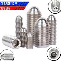 Parafuso Posicionador M4 x 12 mm kit com 10 peças - Aço INOX SUS 304 - Allen Parafuso Posicionador M4 x 12 mm kit com 10 peças - Aço INOX SUS 304 - Allen