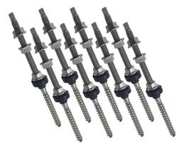 Parafuso Prisioneiro Solar M10x200mm Fibromadeira - 8 Peças Parafuso Prisioneiro Solar M10x200mm Fibromadeira - 8 Peças