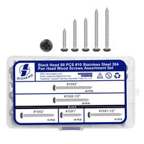 Parafuso QISHENG Black Head 80 PCS 10 Aço Inoxidável 304 Parafuso QISHENG Black Head 80 PCS 10 Aço Inoxidável 304