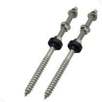 Parafuso Rosca Dupla Para Painel Solar M10 X 20cm- Kit 02 Un