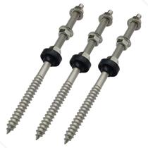 Parafuso Rosca Dupla Para Painel Solar M10 X 20cm- Kit 03 Un