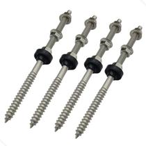 Parafuso Rosca Dupla Para Painel Solar M10 X 20cm- Kit 04Un