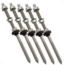 Parafuso Rosca Dupla Para Painel Solar M10 X 20cm- Kit 05 Un