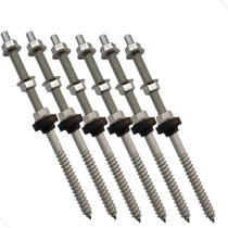 Parafuso Rosca Dupla Para Painel Solar M10 X 20cm- Kit 06 Un