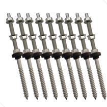 Parafuso Rosca Dupla Para Painel Solar M10 X 20cm- Kit 09 Un