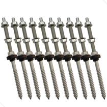 Parafuso Rosca Dupla Para Painel Solar M10 X 20cm- Kit 10 Un