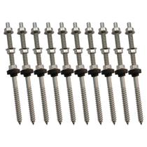 Parafuso Rosca Dupla para Painel Solar M10 X 20cm- Kit 10 Un