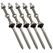 Parafuso Rosca Dupla para Painel Solar M10 X 20cm - Kit 5 Un