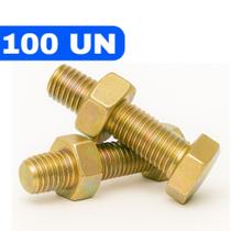 Parafuso Sextavado 1/4x1/2 Com Porca Kit 100un Para Montagem de Estante de Aço