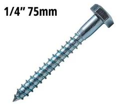 Parafuso Sextavado Rosca Soberba 1/4" Pacote 100 peças Parafuso Sextavado Rosca Soberba 1/4" Pacote 100 peças