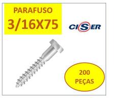 Parafuso Sextavado Rosca Soberba 3/16 X 75 - 200 Peças