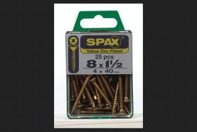 Parafuso SPAX 40mm Zinco Amarelo Phillips/Square, 25 unidades Parafuso SPAX 40mm Zinco Amarelo Phillips/Square, 25 unidades