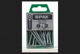 Parafuso SPAX 8 x 5 cm zincado Phillips Square 20 unidades Parafuso SPAX 8 x 5 cm zincado Phillips Square 20 unidades