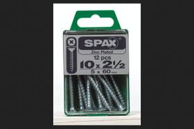 Parafuso SPAX No.10 x 6 cm Aço Zincado 12 unidades