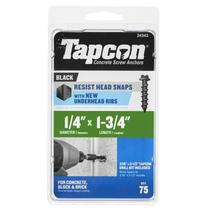 Parafuso Tapcon 24343 1/4" x 4,4 cm, cabeça hexagonal preta, 75 quilates