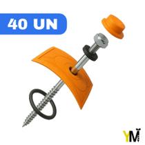 Parafuso Telha Pvc Sextavado Ponta Broca Kit Terracota 40un Vedação E Fixação De Telhas 5.5x62mm
