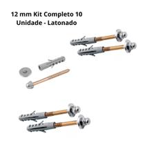 Parafuso Vaso Sanitário 12 Mm Kit Completo 10 Un Latonado