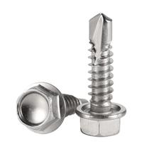 Parafusos autoperfurantes com cabeça de lavadora hexagonal 10 x 1 em aço inoxidável 410