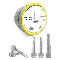 Parafusos autoperfurantes LERNOU 410 em aço inoxidável 8 3,8 cm 180 unidades